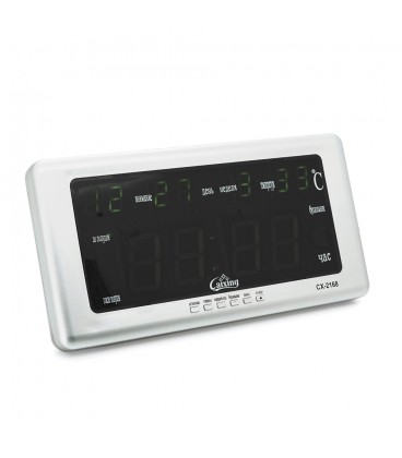 Настенные часы VST-2168, с календарем и термометром, Green, Box