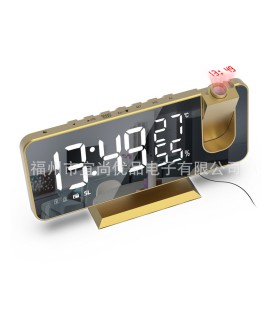 Електронний годинник EN-8827 дзеркальний LED-дисплей, з датчиком температури та вологості, будильник, FM-радіо, живлення від каб