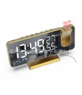 Електронний годинник EN-8827 дзеркальний LED-дисплей, з датчиком температури та вологості, будильник, FM-радіо, живлення від каб