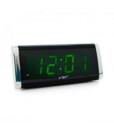 Електронний годинник VST-730, будильник, живлення від кабелю 220V, Light Green Light