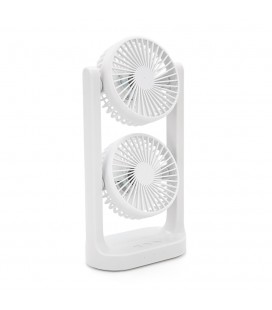 Портативный настольный вентилятор YT280, 2*R*105мм, угол поворота 360°, 3+3 режима, питание от USB кабеля, White, Box