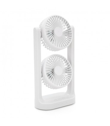 Портативний настільний вентилятор YT280, 2*R*105мм, кут повороту 360°, 3+3 режими, живлення від USB кабелю, White, Box