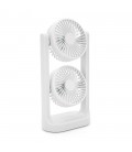 Портативний настільний вентилятор YT280, 2*R*105мм, кут повороту 360°, 3+3 режими, живлення від USB кабелю, White, Box