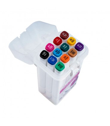 Набір кольорових маркерів Yulin, 12 штук у наборі.