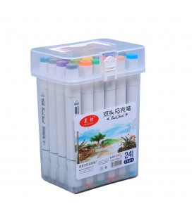 Набір кольорових маркерів Yulin, 24 штук у наборі.