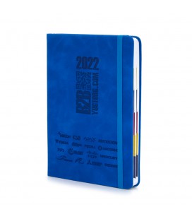 Щоденник Югторг ФІРМОВИЙ 2022, синій з резинкою