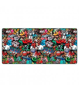 Коврик 300*700 тканевой Graffiti с боковой прошивкой, толщина 2 мм, Black, Пакет