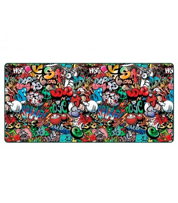Килимок 300*700 тканинний Graffiti з боковою прошивкою, товщина 2 мм, Black, Пакет
