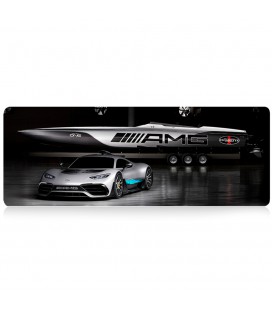 Коврик 300*700 тканевой Mercedes-AMG с боковой прошивкой, толщина 2 мм, Gray, Пакет