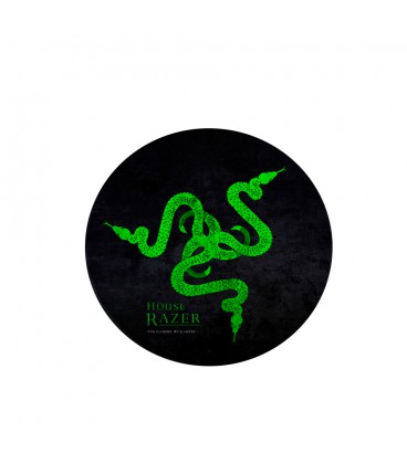 Килимок 220*220 мм тканинний RAZER 12 з боковою прошивкою (круглий), товщина 3 мм, колір Black/Green, Пакет