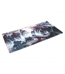 Коврик 400*800 тканевой 'Китайская Стена' с боковой прошивкой, толщина 3 мм, Black/Red