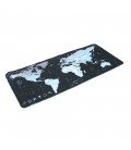 Килимок 300 * 700 тканинної Карта світу з бічної прошивкою, товщина 3 мм, колір Black-silver, Пакет