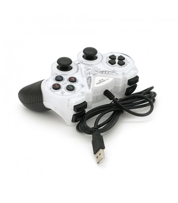 Геймпад Brazzers BR-8600 провідний для ПК, USB 2.0, Double Shock, White, Blister