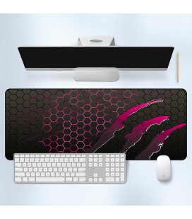 Коврик 300*800 тканевой Honeycomb с боковой прошивкой, толщина 2 мм, цвет Black/Pink, Пакет