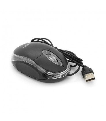 Миша USB Merlion MS-Zero, довжина кабелю 115см, 2 кнопки + scroll, (98х60х36 мм), Black, Q200