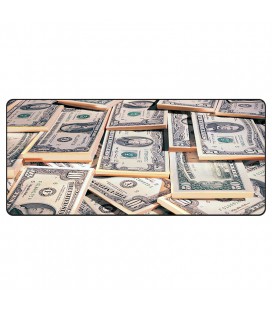 Коврик 300*800 тканевой Dollars с боковой прошивкой, толщина 5 мм, цвет Gray, Пакет