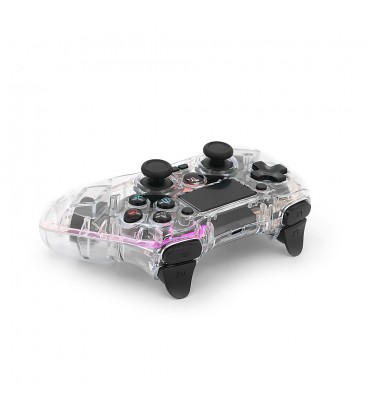 Геймпад Brazzers BR-P05 беспроводной для PS4/PC/IOS/Android DUAL Motor Vibration, BT4.0, AUX, LED light bar, Transparent, 3.7V, 