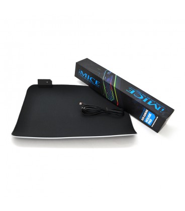 Коврик 250 * 350 для миші iMICE PD-04 тканевий з боковою прошивкою, товщина 4 мм, RGB, під USB- вихід, Color Box