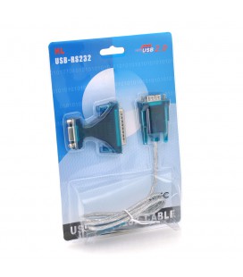 Кабель USB to RS-232 с перехідником RS-232 (9 pin)  (25Pin),Blister