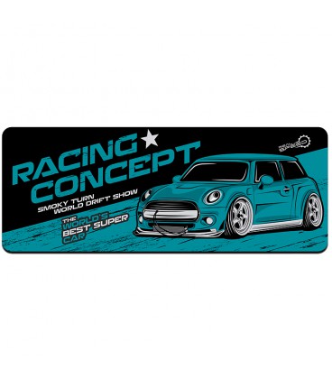Килимок 300*700 тканинний Racing concept з боковою прошивкою, товщина 2 мм, Dark blue, Пакет