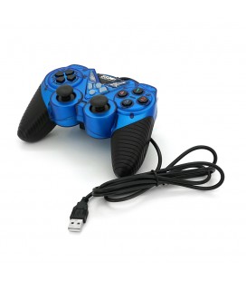 Геймпад проводной для ПК USB-908 USB 2.0 Double Shock (Blue), Blister