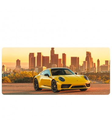 Килимок 300*800 тканинний Porsche 911 з боковою прошивкою, товщина 3 мм, Yellow, Пакет
