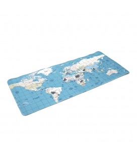 Коврик 300*700 тканевой Карта мира с боковой прошивкой, толщина 3 мм, цвет Blue, Пакет
