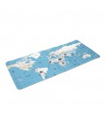 Килимок 300*700 тканинний Карта світу з боковою прошивкою, товщина 3 мм, колір Blue, Пакет