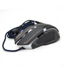 Миша дротова Apedra A9, 6 кнопок, 800/1200/2400/3200 DPI, Led Lighting, 1,3 м, Win7 / 8/10 Mac OS, Black, COLOR BOX