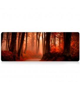 Коврик 300*700 тканевой Red forest с боковой прошивкой, толщина 2 мм, Red, Пакет