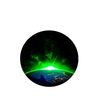 Килимок 220*220 мм тканинний RAZER 15 з боковою прошивкою (круглий), товщина 3 мм, колір Black/Green, Пакет