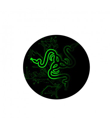 Килимок 220*220 мм тканинний RAZER 13 з боковою прошивкою (круглий), товщина 3 мм, колір Black/Green, Пакет