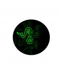 Килимок 220*220 мм тканинний RAZER 13 з боковою прошивкою (круглий), товщина 3 мм, колір Black/Green, Пакет