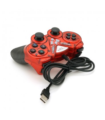 Геймпад Brazzers BR-8600 провідний для ПК, USB 2.0, Double Shock, Red, Blister