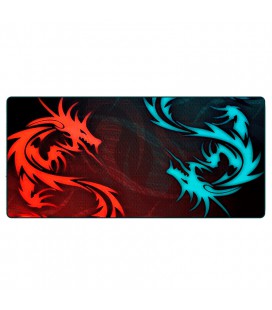 Коврик 300*700 тканевой Red and Blue Dragons с боковой прошивкой, толщина 2 мм, Black, Пакет