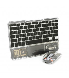 Комплект беспроводной YT-KB333 (KB+Mouse), (Eng / Pyc), 2.4G, 78 клавиш, Black/Transparent, Box