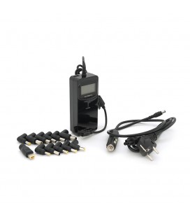 Універсальне АЗП 90W, корпус - пласт, ручне регулювання, 8 роз'ємів,LCD - дисплей, BOX