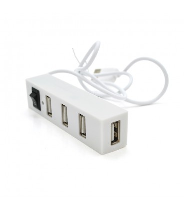 Хаб YT-HUB4-W USB 2.0 4 порти, White, 480Mbts живлення від USB, Blister Q200
