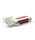 Кардридер універсальний 4в1 MERLION CRD-5RD TF/Micro SD, USB2.0, RED, OEM Q50