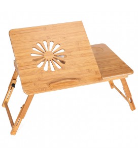 Підставка під ноутбук, бамбук, регульована висота ніжок, 5 положень кута нахилу, вентиляційні отвори, 500х300х195mm, Box