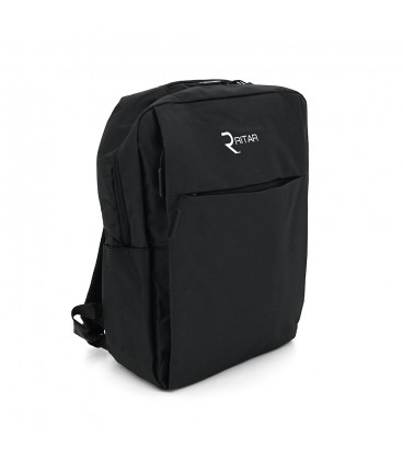 Рюкзак для ноутбука T2  15.6 ", матеріал нейлон, вихід під USB-кабель, чорний, Q50