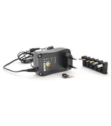 Універсальний БП Input 100V-240V 50-60Mhz, Output :3V-12V-1.5.A 18W, 6 Г-подібних роз'ємів 2.35*0.75/ 3.0*1.1/3.5*1.35/4.0*1.7 /
