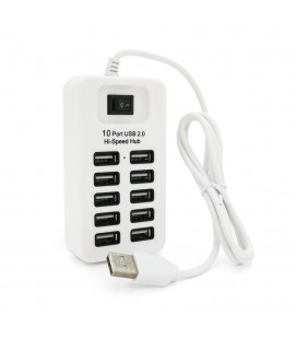 Хаб USB 2.0 10 портів, 480Mbts High Speed, Passive, Blister
