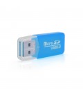 Кардридер універсальний MERLION CRD-1BL TF/Micro SD, USB2.0, Blue, OEM Q1500