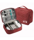 Органайзер для зарядок, проводів та кабелів, тканина оксфорд, 24х9х18см, Burgundy