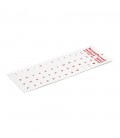 Наклейки на клавіатуру прозорі з червоними літерами Рус. Q100