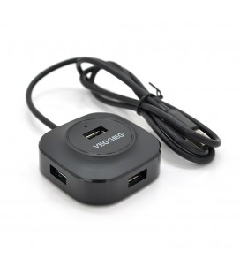 Хаб VEGGIEG V-U2409 USB 2.0 4 порта, 480Mbts, живлення від USB, Black, 1,5m, Box
