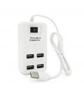 Хаб USB 2.0 4 порти, White, 480Mbts живлення від USB, з вимикачем, Blister Q100