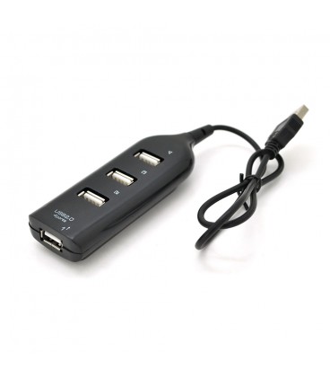 Хаб USB 2.0 4 порту, Black, 480Mbts живлення від USB, Blister Q200