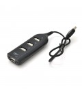 Хаб USB 2.0 4 порту, Black, 480Mbts живлення від USB, Blister Q200
